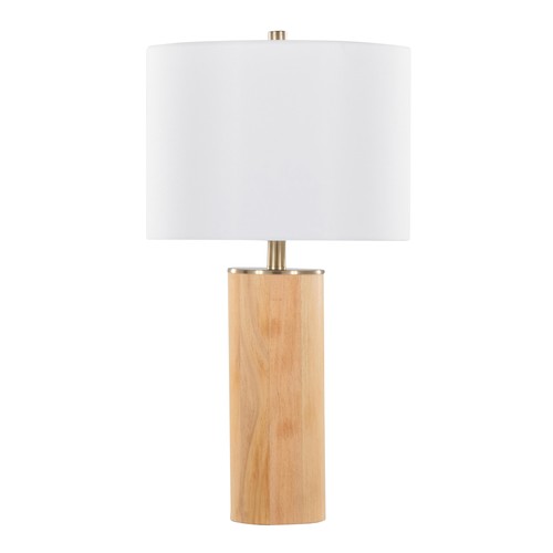 Cylinder 27" Ash Wood Table Lamp